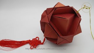 12-unit Modular Origami (Japanese Brocade) designed by Minako Ishibashi