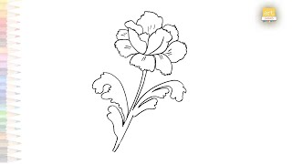 Carnation flower drawing easy | Outline sketches | How to draw Carnation flower simply | #artjanag