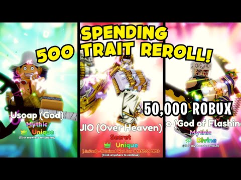 SPENDING 50,000 ROBUX (500 TRAIT REROLL) TO REROLL MY UNITS IN ANIME ADVENTURES!