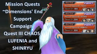 DFFOO Mission Quest III SHINRYU, LUFENIA and CHAOS