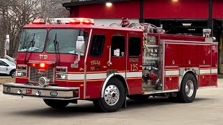 Tulsa Fire Department Engine 125 (Retired) Responding from Quarters (x2)