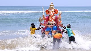 Ganesh visarjan in Beach | Chennai Ganesh nimajjanam 2024 | vinaygar idol immersion 2024