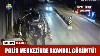 Polis merkezinde skandal görüntü!