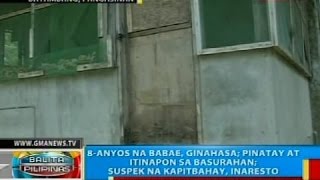 BP: 8-anyos na babae, ginahasa; pinatay at itinapon sa basurahan