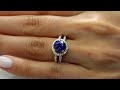 3.10 ct round tanzanite gemstone u0026 diamond halo cocktail ring 18k yellow gold