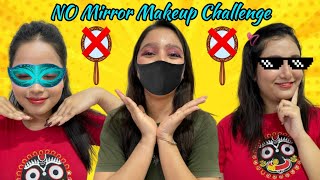 No Mirror Makeup Challenge😵‍💫#part2