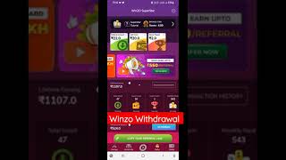 winzo games earning app withdrawal live proof #shorts