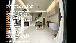 🔥Nusa Sentral @ Spring Grove 3 Storey Superlink Corner 45x75 Fully Renovated Furnished Swimming Pool