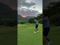 Beautiful Royal Hawaiian golf course on Oahu, Hawaii. Hybrid into the par 3 during sunset stunner.