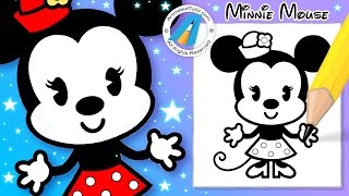Draw Cute Minnie Mouse - Chibi - Kawaii - Cute and Easy - Disney - How To Draw