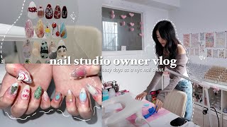 life of a nail studio owner in nyc: press on nails order, nail process, panda hot pot