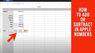 How to Add or Subtract in Apple Numbers