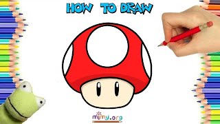 How to Draw a Mario Mushroom | Step-by-Step Easy Tutorial for Beginners