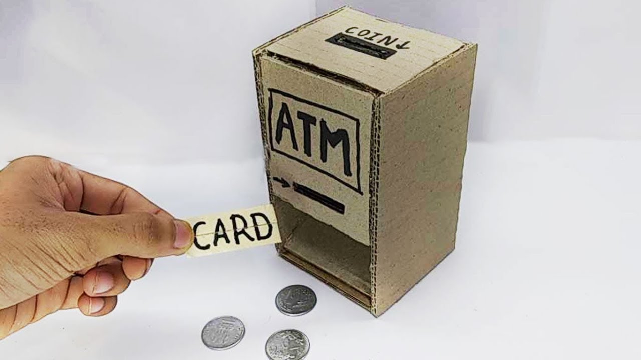 How To Make Personal Mini ATM Machine Cardboard | CraftZilla - YouTube