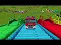 transporting pixar cars u0026 fruits with colored u0026 john deere vs claas vs tractors beamng.drive 983