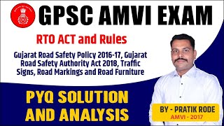 GPSC AMVI Exam 2024 | PYQ Analysis | RTO Acts & Rules | Traffic Signs | Road Markings & Furniture