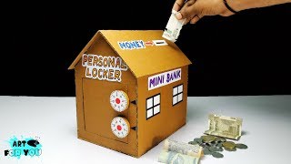 How To Make Mini Bank With Combination Lock From Cardboard | Personal locker from Cardboard