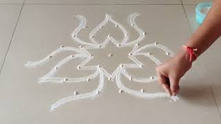 7 * 4 Dot Rangoli | Double line Rangoli | Easy Rangoli | Daily Rangoli designs