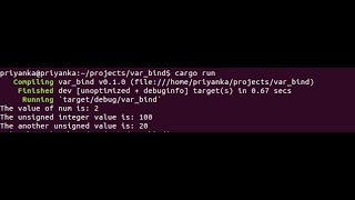 TUTORIAL 9 VARIABLE BINDING IN RUST