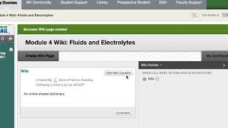 Using Blackboard to Create a Wiki Entry