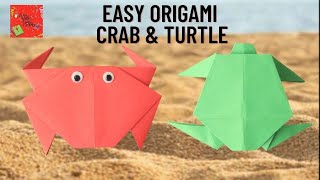 How to Make Origami Sea Animals - Easy Origami Crab and Turtle Folding