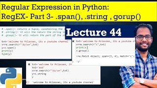 Python for Beginners || Regular Expression - part 3 || Match Object