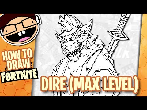 how to draw max level dire fortnite battle royale narrated easy step by step tutorial d7evw videostube - dire wolf fortnite drawing