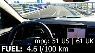 Renault Austral E-Tech Hybrid trip with fuel consumption (economy) mpg l/100 km Active Driver Assist