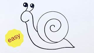 Beginners how to draw a cartoon snail - very easy