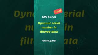 Dynamic serial number in filtered data #shorts