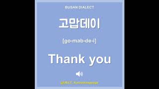 [UKLC] How to say "Thank You" in Korean | Korean Dialect (Busan)
