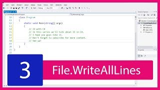 C# IO Tutorial #3 - File.WriteAllLines