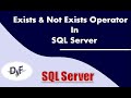 Exists & Not Exists Operator In SQL Server | Exists | Not Exists | SQL Server