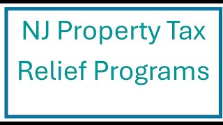 Property Tax Relief Programs for NJ Seniors