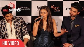 Alia Bhatt - How was It Romancing With Fawad khan ? | Kapoor & Sons Trailer Launch