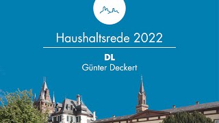 Haushaltsrede 2022 - Deutsche Liste, Günter Deckert