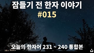 잠들기 전 한자 이야기 #015 (오늘의 한자어 231~240 통합본)