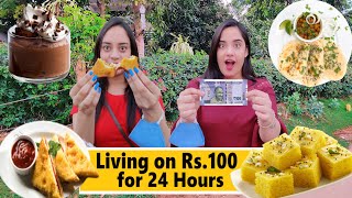 Living on Rs 100 for 24 HOURS Challenge | Food Challenge | Mishra Twins