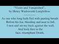 Poem by Henry Wadsworth Longfellow: “Victor and Vanquished”