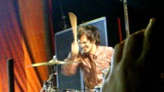 Brendon Urie playing drums