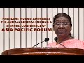 President Murmu addresses the Annual General Meeting and Biennial Conference of Asia Pacific Forum