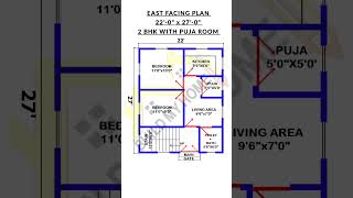 22 x 27 east facing house plan/ 22 x 27 ghar ka naksha/ 22 x 27 home design/ #buildmyhome #shorts