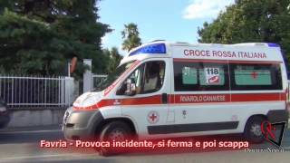 Favria - Provoca incidente, si ferma e poi scappa