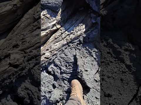 Glassy interior of a large bubble (now covered in lava), Iceland volcano eruption, July 17, 2023