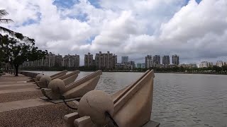 【珠海市區】漫步珠海前山濱河公園 前山大橋往南屏二橋段 | 對岸: 城軌前山站  Zhuhai Downtown, China