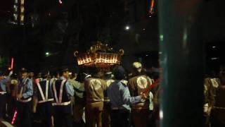 omikoshi on the corner (mikoshi is portable shrine)