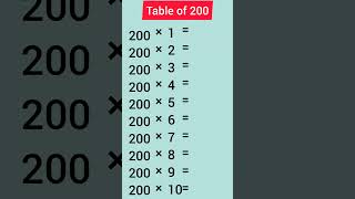 Table of 200 #shorts #education #subscribe#maths