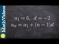 How to determine the rule of a arithmetic sequence given a1 and d