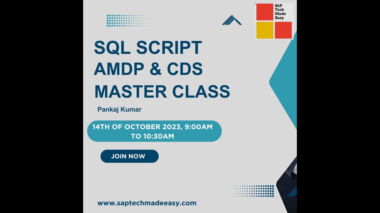Sql Script Amdp And Cds Webinar Master Class Abap On Hana S4hana