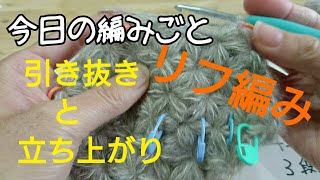 円に編む【リフ編み】４段目の終わり・引き抜き編み・５段目へ。図解で解説。マーカーの使い方。あみものセラピー＃100